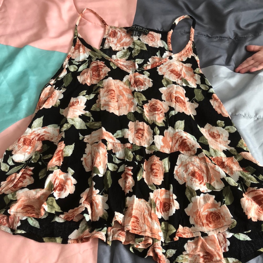 Forever 21 Floral dress sheer tank top